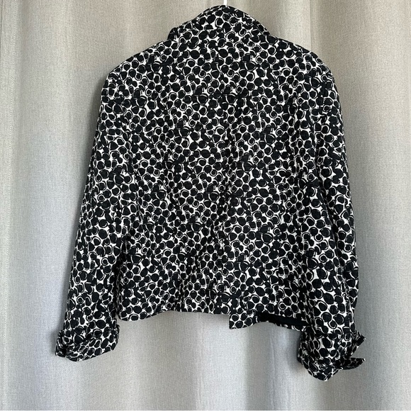 Lafayette 148 Cotton Silk Black White Geometric Circles Blazer XL (16) - Picture 5 of 14